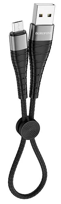 Кабель Borofone BX32 Munificent USB-A - micro USB 12w 2.4a 0.25м cable Black - фото 4