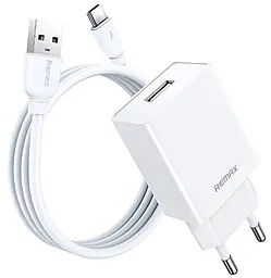 Сетевое зарядное устройство Remax RP-U95 Kiddy Series 2.4a USB-A home charger + USB-C cable white - фото Сетевое зарядное устройство Remax RP-U95 Kiddy Series 2.4a USB-A home charger + USB-C cable white