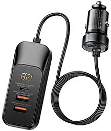 Автомобильное зарядное устройство Remax RCC355 Yayshih Series 120w PD/QC4.0 2xUSB-C/USB-A ports charger black - фото Автомобильное зарядное устройство Remax RCC355 Yayshih Series 120w PD/QC4.0 2xUSB-C/USB-A ports charger black