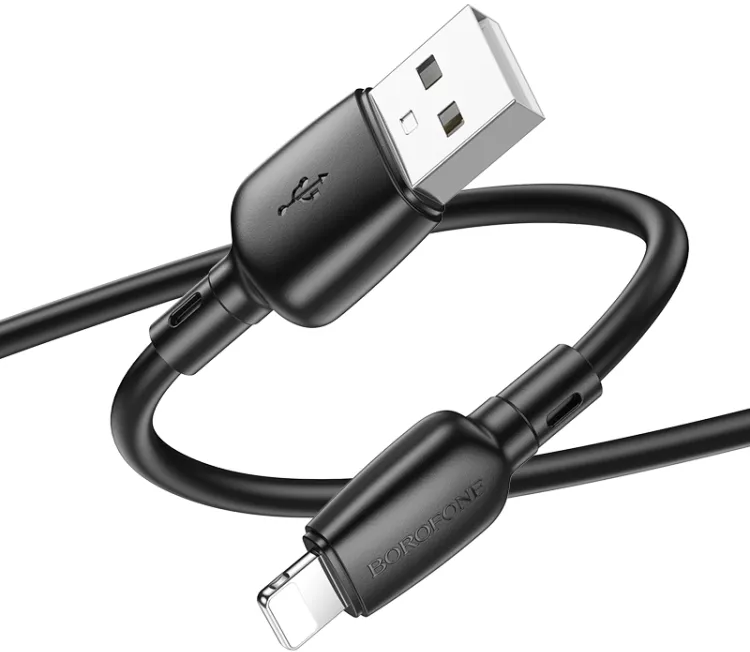 Кабель Borofone BX93 USB-A - Lightning 12w 2.4a 1м cable Black - фото 3