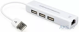 Мультипортовый USB-A хаб NICHOSI 3xUSB 2.0, RJ45 White - миниатюра 2
