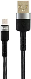 Кабель Hoco DU46 USB-A - micro USB 12w 2.4a 1м cable Black - фото Кабель Hoco DU46 USB-A - micro USB 12w 2.4a 1м cable Black
