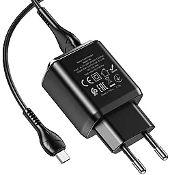 Сетевое зарядное устройство с быстрой зарядкой Hoco N6 Charmer 2USB QC3.0 18W 3A + MicroUSB Cable Black - миниатюра 3
