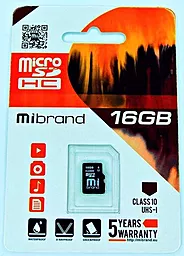 Карта пам'яті Mibrand microSDHC 16GB Class 10 UHS-1 U1 (MICDHU1/16GB) - мініатюра 2