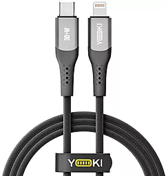 Кабель Yoki YK-SO15 SOLID USB Type-C - Lightning 30w 3a 1.2м PD сable Black - фото Кабель Yoki YK-SO15 SOLID USB Type-C - Lightning 30w 3a 1.2м PD сable Black
