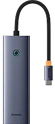 Мультипортовий Type-C хаб Baseus 6-in-1 USB3.0 gray (B00052802811-00) - фото Мультипортовий Type-C хаб Baseus 6-in-1 USB3.0 gray (B00052802811-00)