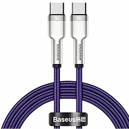 Кабель Baseus Cafule USB Type-C - Type-C 100w 5a 1м PD cable Purple (CATJK-C05) - фото Кабель Baseus Cafule USB Type-C - Type-C 100w 5a 1м PD cable Purple (CATJK-C05)