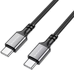 Кабель Borofone BX83 Famous USB Type-C - Type-C 60w 3a 1м PD cable Black - фото Кабель Borofone BX83 Famous USB Type-C - Type-C 60w 3a 1м PD cable Black
