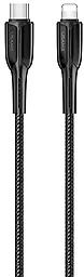 Кабель Usams U42 Zinc Alloy USB Type-C - Lightning 30w 3a 1.2м PD сable Black (US-SJ401)