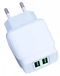 Сетевое зарядное устройство Veron AD-22 2.4a 2xUSB-A ports charger white - фото Сетевое зарядное устройство Veron AD-22 2.4a 2xUSB-A ports charger white