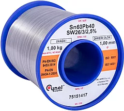 Припой проволочный Cynel (Sn60Pb40-SW26) 2.5мм 1000гр на катушке - фото Припой проволочный Cynel (Sn60Pb40-SW26) 2.5мм 1000гр на катушке