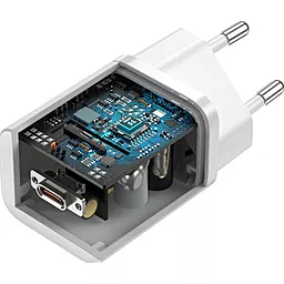 Мережевий зарядний пристрій з швидкою зарядкою Baseus Super Si QC 25W 3A EU + USB C-C Cable White (TZCCSUP-L02) - мініатюра 5