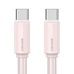Кабель Usams Bicolor Charging YR Ser. USB Type-C - Type-C 60w 3a 1м PD cable Pink (US-SJ734)