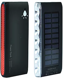 Повербанк MANGO Solar LED SIDE 2USB 10000 mAh Black-red - фото Повербанк MANGO Solar LED SIDE 2USB 10000 mAh Black-red