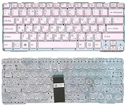 Клавіатура для ноутбуку Sony SVE14A з підсвіткою Light без рамки рожева