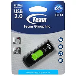 Флешка Team 64GB C141 Green USB 2.0 (TC14164GG01) - миниатюра 4