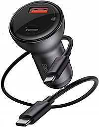 Автомобильное зарядное устройство с быстрой зарядкой Baseus Digital Display 45w PPS PD/QC4+ USB-C/USB-A ports car charger + USB-C + USB-C cable grey (TZCCBX-C0G) - фото Автомобильное зарядное устройство с быстрой зарядкой Baseus Digital Display 45w PPS PD/QC4+ USB-C/USB-A ports car charger + USB-C + USB-C cable grey (TZCCBX-C0G)