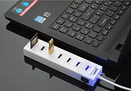 USB хаб Vinga 6xUSB 2.0 Card reader White (HUB031S) - миниатюра 8
