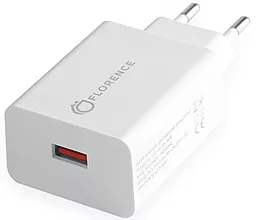 Мережевий зарядний пристрій з швидкою зарядкою Florence 1USB QC3.0 + micro USB cable White (FL-1050-WM) - мініатюра 3