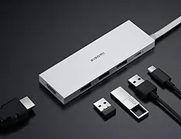 USB Type-C хаб Xiaomi Docking Station USB Type-C 5-in-1 White - миниатюра 4