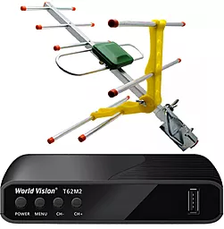 Комплект цифрового ТВ World Vision T62M2 + Антенна Eurosky ES-003 - фото Комплект цифрового ТВ World Vision T62M2 + Антенна Eurosky ES-003