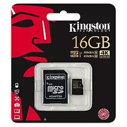 Карта пам'яті Kingston microSDHC 32GB Class 10 UHS-I U3 + SD-адаптер (SDCG/32GB) - мініатюра 3