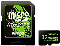 Карта памяти Verico microSDHC 32GB Class 4 + SD-адаптер (1MCOV-MAH633-NN)