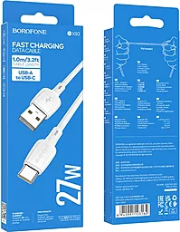 Кабель Borofone BX93 USB-A - Type-C 27w 3a 1м cable White - мініатюра 5