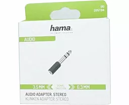 Аудио переходник Hama Jack 6.35 mm - mini Jack 3.5 mm M/F black - миниатюра 2