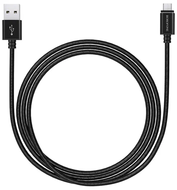 Кабель Borofone BU1 Magnet USB-A - micro USB 12w 2.4a 1м cable Black - фото 5