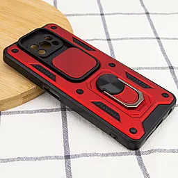 Ударопрочный чехол Camshield Serge Ring for Magnet для Xiaomi Poco X3 NFC, Poco X3 Pro Красный - миниатюра 4