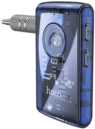Блютуз-адаптер Hoco E66 Transparent Discovery Edition AUX BT Receiver Dark blue - фото 1
