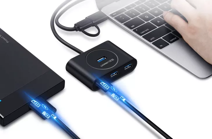 USB Type-C + USB-A хаб Ugreen CR113 black - фото 4