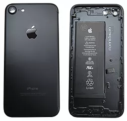Задняя крышка корпуса Apple iPhone 7 и аккумулятором (матовая) со стеклом камеры Original Black - фото Задняя крышка корпуса Apple iPhone 7 и аккумулятором (матовая) со стеклом камеры Original Black