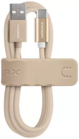 Кабель Momax Elite Link USB-A - Type-C 12w 2.4a 1м cable Gold (DTA1L) - фото 6
