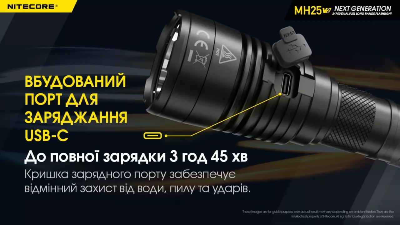 Ліхтарик акумуляторний Nitecore MH25 V2 (6-1014_v2) (1x18650, 1x21700, 2xCR123, 2xRCR123) - фото 10