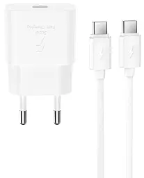 Сетевое зарядное устройство XO L167 25w PD USB-C fast charger + USB-C to USB-C cable white - фото Сетевое зарядное устройство XO L167 25w PD USB-C fast charger + USB-C to USB-C cable white
