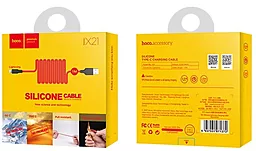Кабель Hoco X21 Silicone USB-A - Lightning 10w 1м cable Black/Red - мініатюра 4 Кабель Hoco X21 Silicone USB-A - Lightning 10w 1м cable Black/Red - мініатюра 4