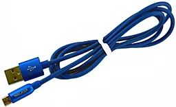 Кабель Walker C725 USB-A - micro USB 12w 2.4a 1м cable Blue - фото Кабель Walker C725 USB-A - micro USB 12w 2.4a 1м cable Blue