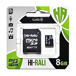Карта памяти Hi-Rali microSDHC 8GB Class 10 UHS-I U1 + SD-адаптер (HI-8GBSD10U1-01)