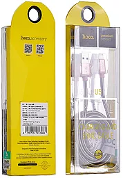 Кабель Hoco U5 Full-Metal USB-A - Lightning 12w 2.4a 1.2м cable Silver - миниатюра 5