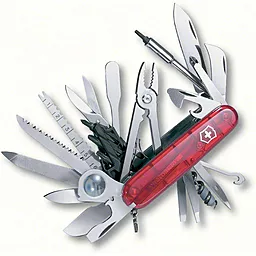 Мультитул Victorinox Swisschamp (1.6795.XLT) Красный полупрозрачный - фото Мультитул Victorinox Swisschamp (1.6795.XLT) Красный полупрозрачный