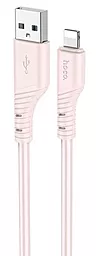 USB Кабель Hoco X97 Crystal Silicone 12W 2.4A Lightning Cable Pink