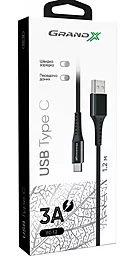 Кабель USB Grand-X 18w 3a 1.2m Type-C cable black - миниатюра 4