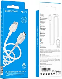 Кабель Borofone BX70 USB-A - micro USB 12w 2.4a 1м cable White - мініатюра 4