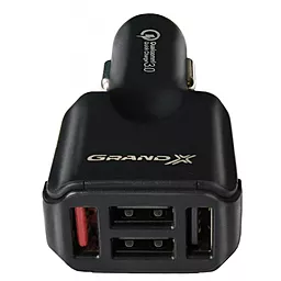 Автомобильное зарядное устройство с быстрой зарядкой Grand-X 4.8a QC3.0 4xUSB-A ports home charger black (CH-09) - фото Автомобильное зарядное устройство с быстрой зарядкой Grand-X 4.8a QC3.0 4xUSB-A ports home charger black (CH-09)