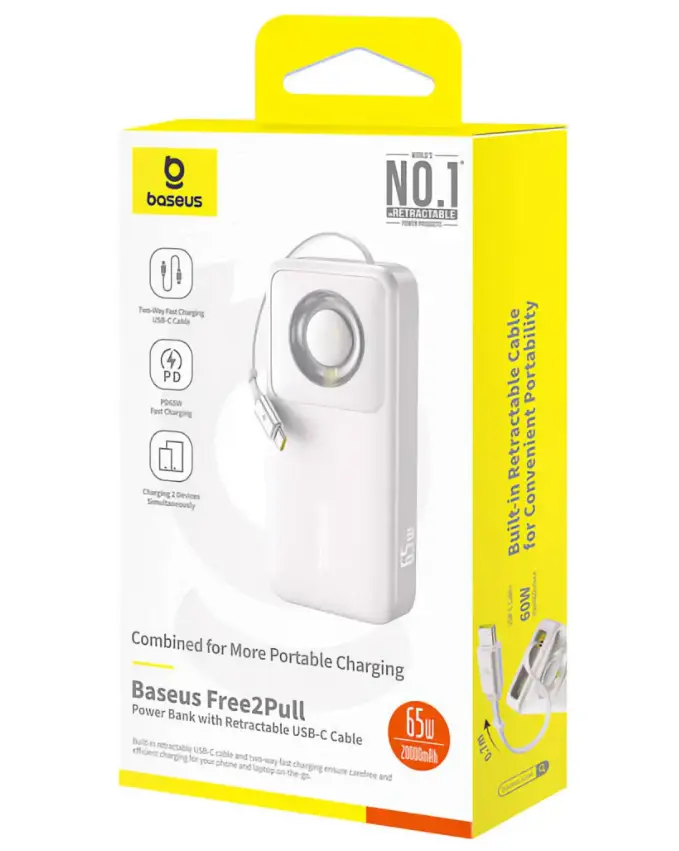 Повербанк Baseus Free2Pull 65W 20000mAh Lunar Gray - фото 7