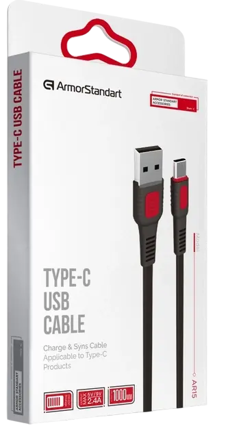 Кабель ArmorStandart USB-A - Type-C 12w 2.4a 1м cable Black (ARM59536) - фото 4