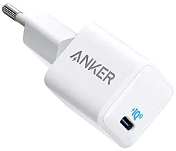 Сетевое зарядное устройство с быстрой зарядкой Anker USB-C PowerPort III Nano 20W White (A2633G22)
