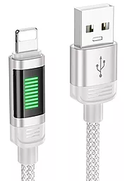 Кабель Hoco U126 Dunamic LED USB-A - Lightning 12w 2.4a 1.2м cable Gray - фото Кабель Hoco U126 Dunamic LED USB-A - Lightning 12w 2.4a 1.2м cable Gray